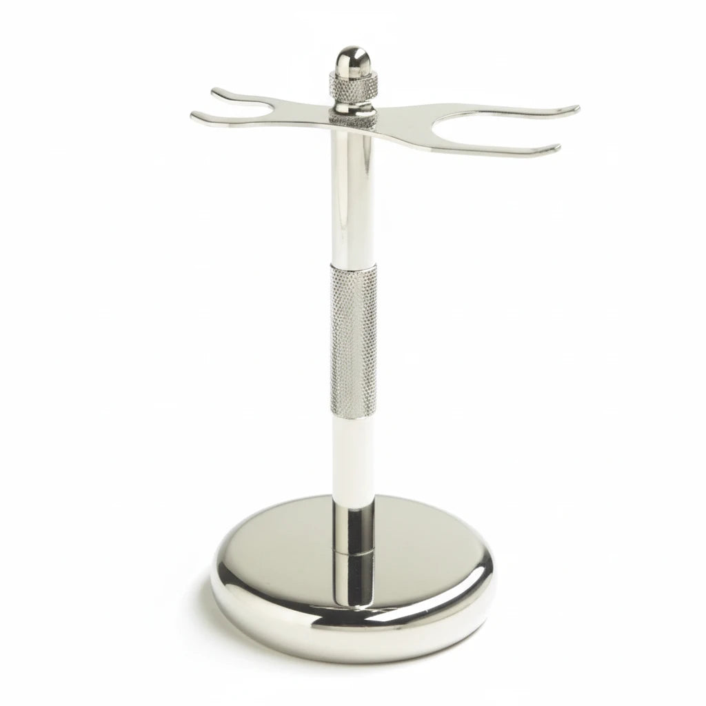 Support Chromé pour Rasoir de Sûreté et Blaireau